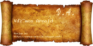 Vámos Arnold névjegykártya