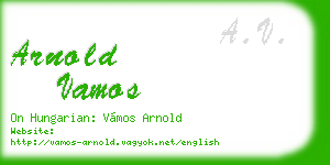 arnold vamos business card