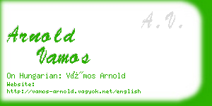 arnold vamos business card